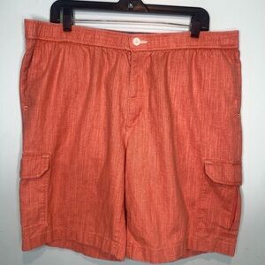 Tommy Bahama Men’s “On the Dream Cargo” Linen Blend Shorts XL Orange 9” Inseam